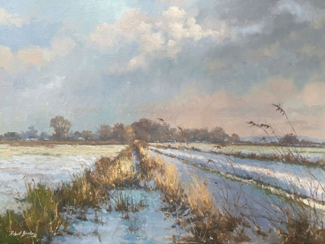 Snow On The Fens by Robert Brindley