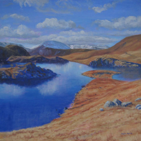 Angle Tarn, Winter, oil on canvas, 60x60cm