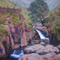 Grains Gill, Borowdale, oil on canvas, 60x60cm Grains Gill, Borowdale, oil on canvas, 60x60cm