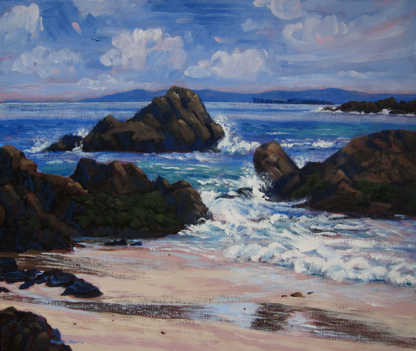 Iona, towards Staffa, breezy, oil on canvas, 50x60cm