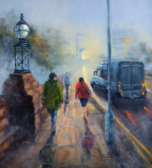 Over the misty bridge