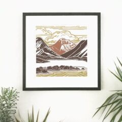 Rocks_Mountain_Cloud. Multi-block linocut print by Emily Brooks Rocks_Mountain_Cloud. Multi-block linocut print by Emily Brooks