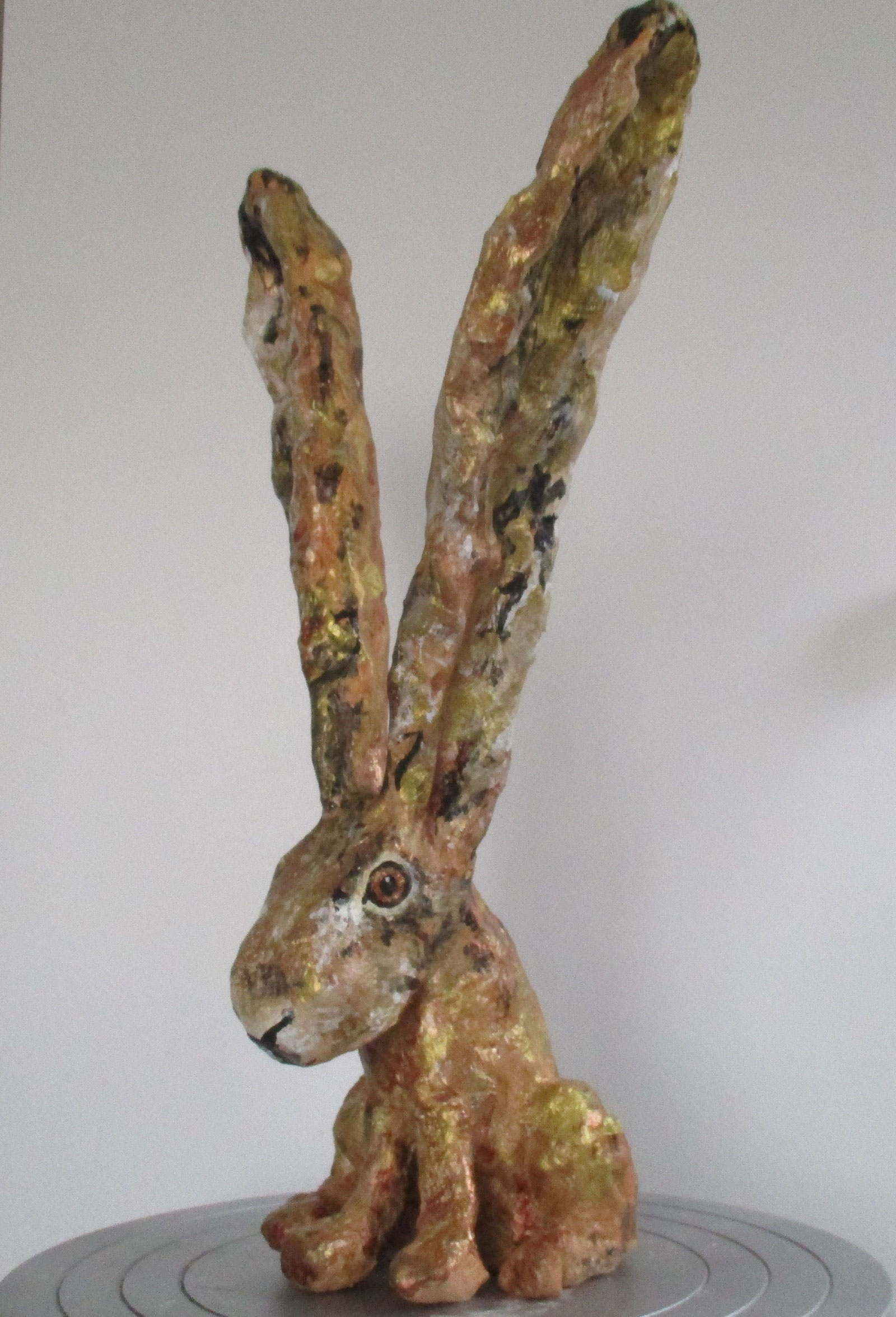 Hare with big ears - wire & plaster