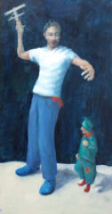 ‘Study – Standing Puppeteer’ Oil on Board 41x22cm