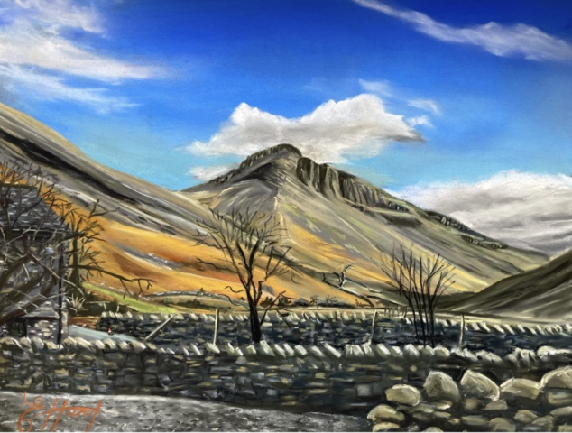 Great Gable in Spring (pastels 40x30cm unframed)