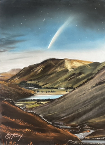 Kirkstone Pass, Neowise Comet - pastel 30x40cm