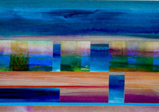 Sea Glimpse – Watercolour Collage – Magz Roberts